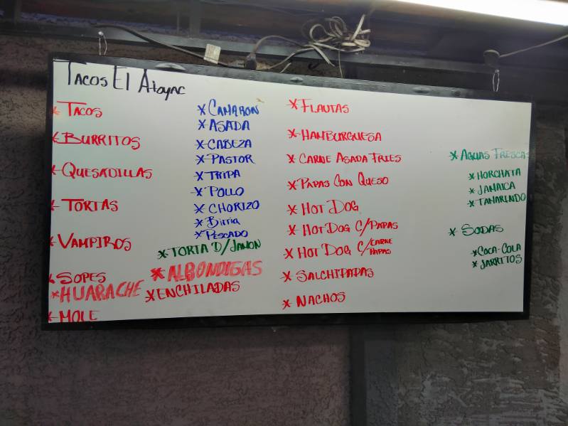 Tacos El Atoyac Photo Menu 1