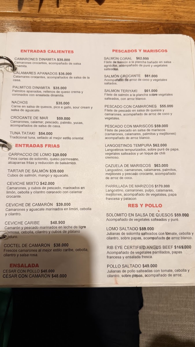 Coral Resto Bar Photo Menu 8