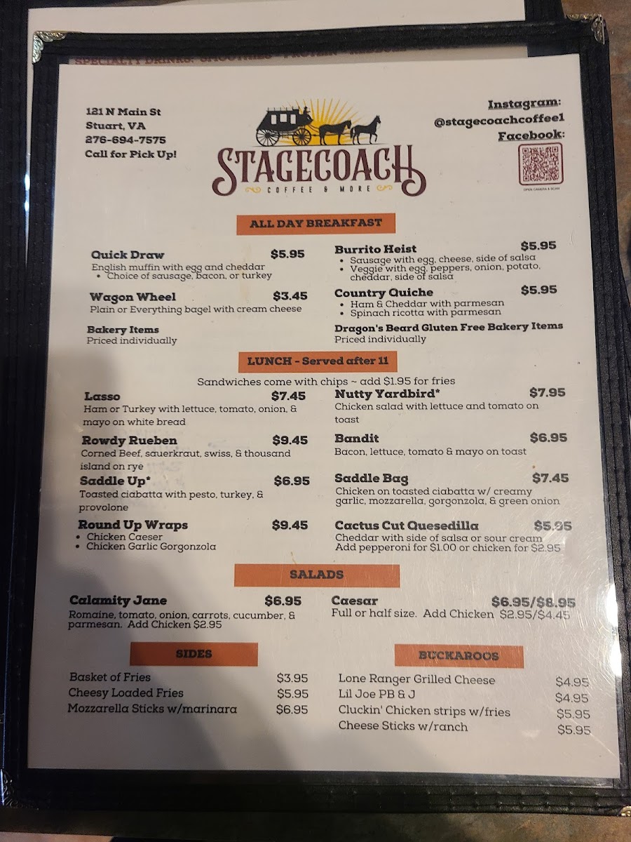 Stagecoach Coffee & More Photo Menu 2