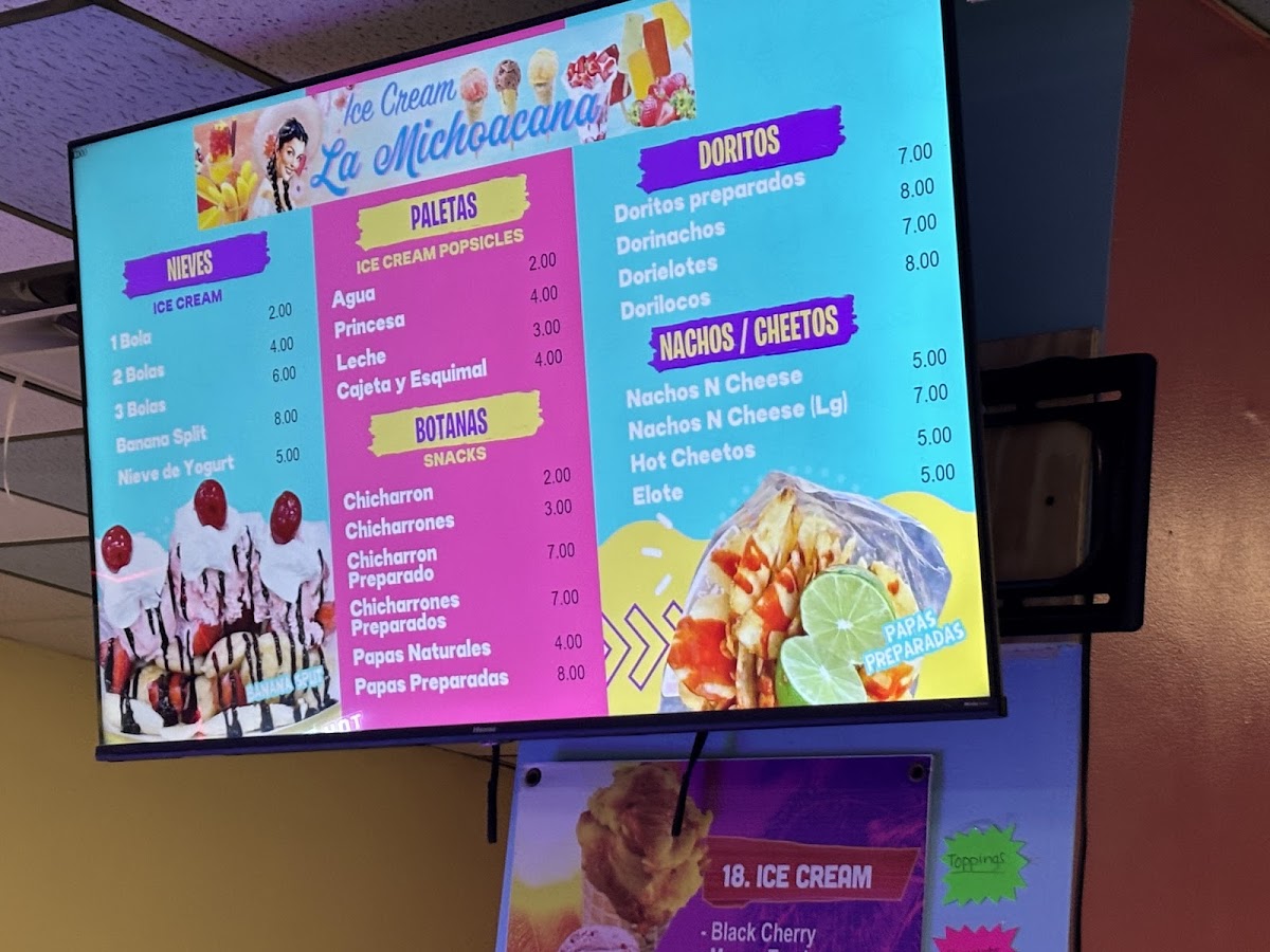 Ice Cream La Michoacana Photo Menu 1