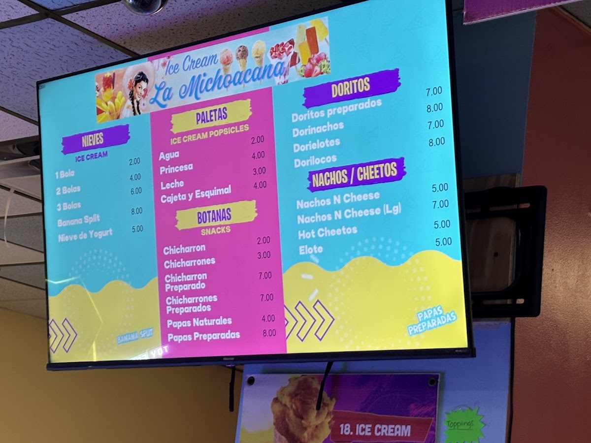 Ice Cream La Michoacana Photo Menu 2
