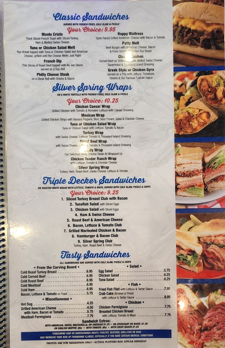 Silver Spring Diner Photo Menu 2