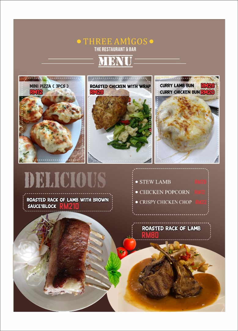Three Amigos Restaurant Bar Kuching Photo Menu 4