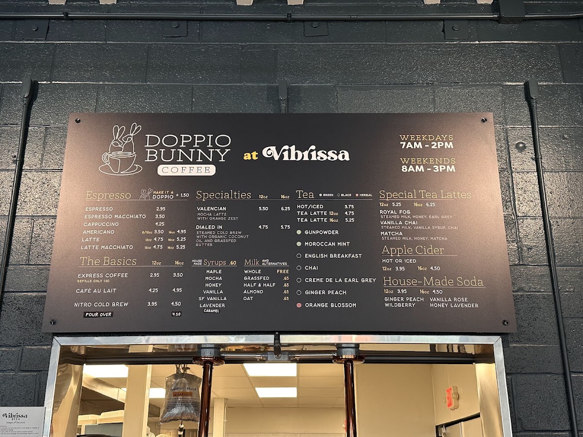 Doppio Bunny Coffee - Winchester Photo Menu 3