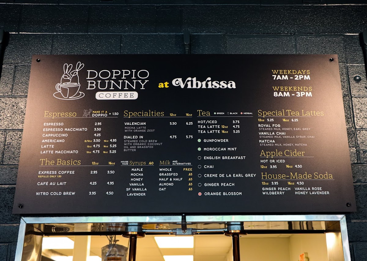 Doppio Bunny Coffee - Winchester Photo Menu 4
