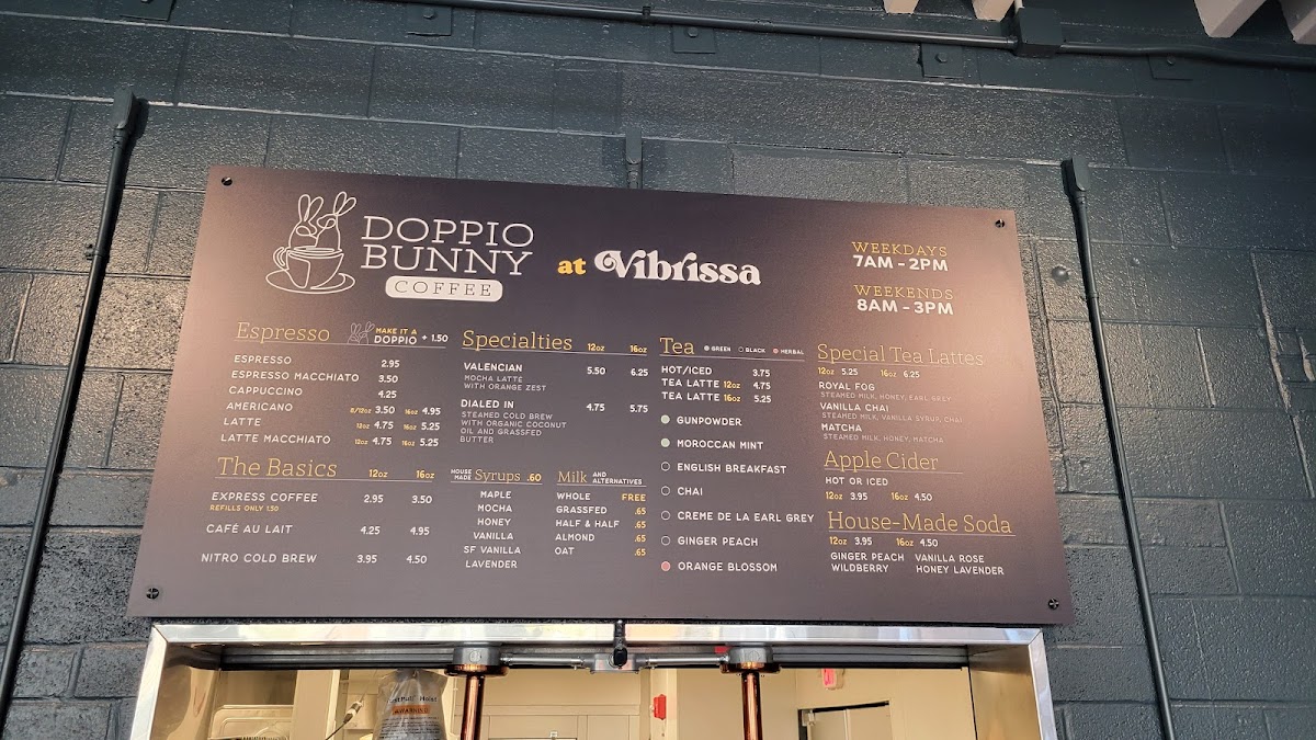 Doppio Bunny Coffee - Winchester Photo Menu 5