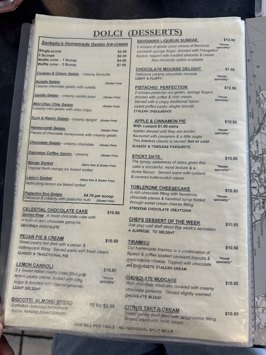 Sorbellos Italian Restaurant Photo Menu 3