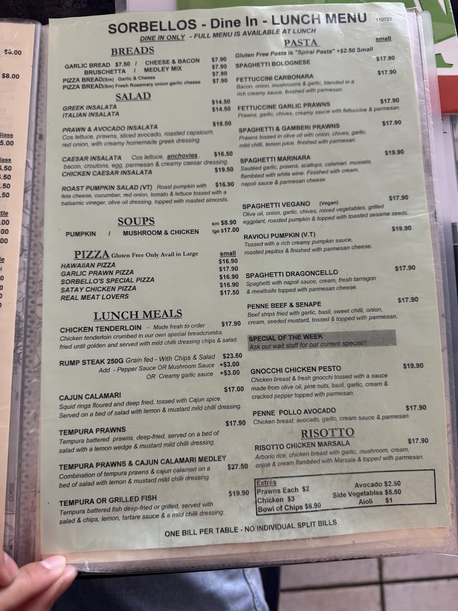 Sorbellos Italian Restaurant Photo Menu 6