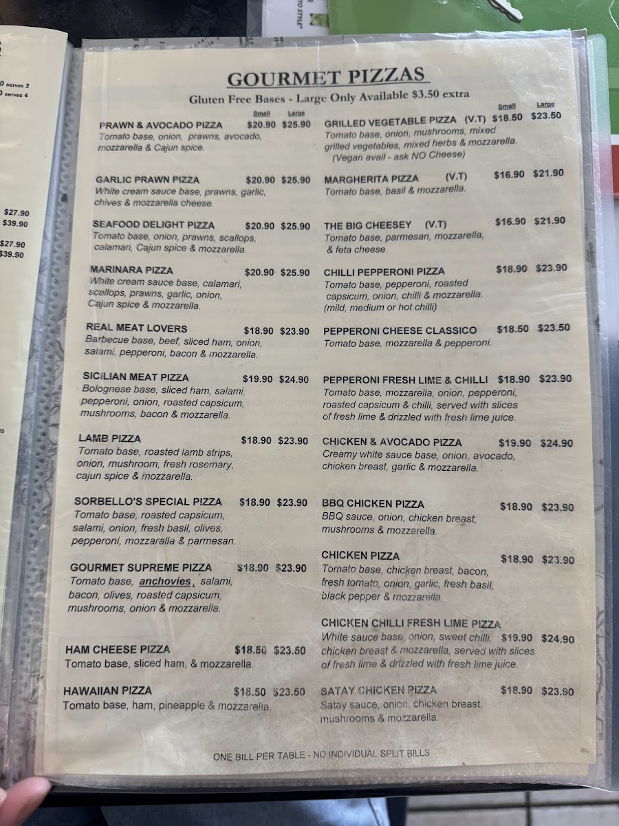 Sorbellos Italian Restaurant Photo Menu 9