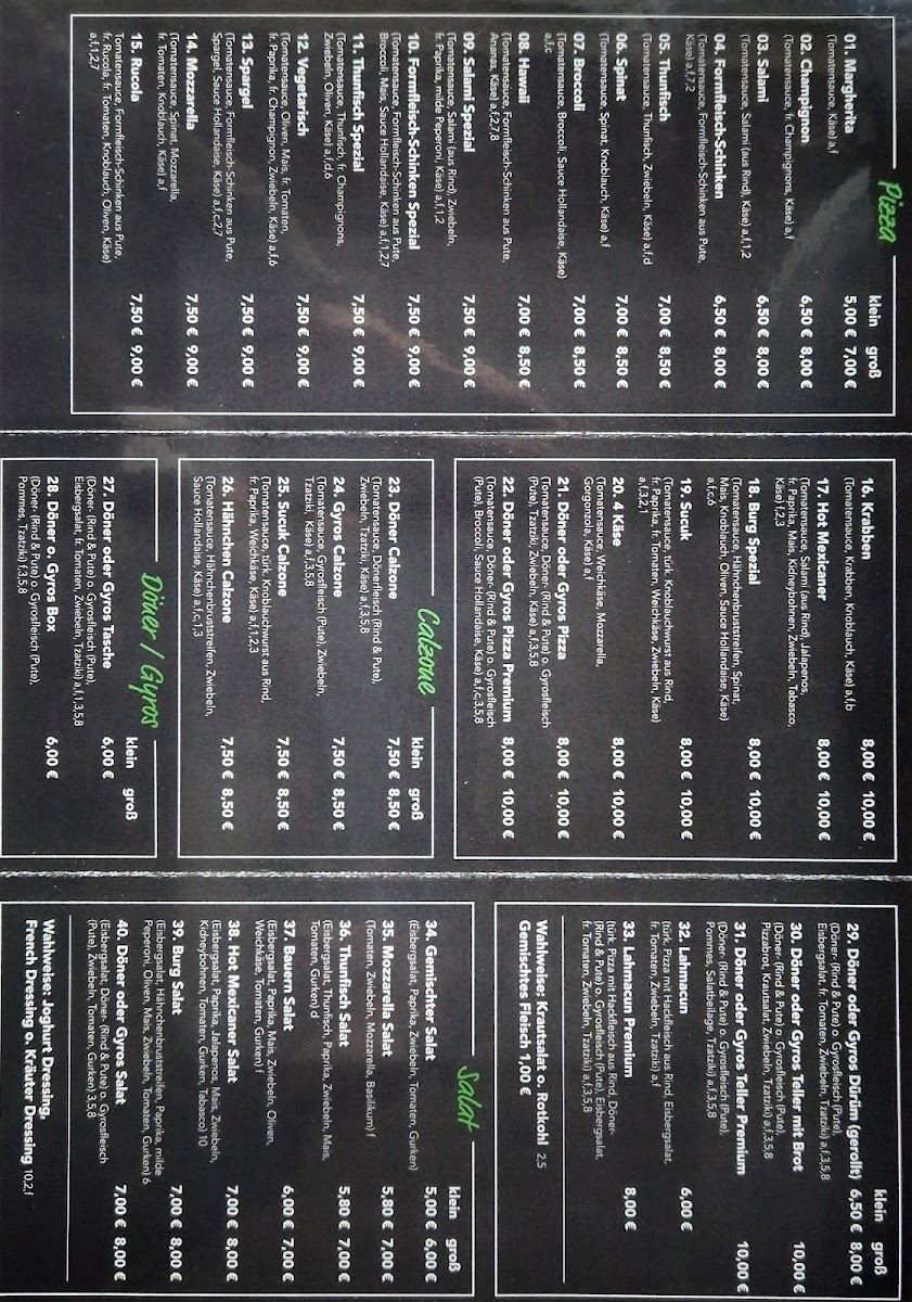 Burg-Pizzeria Photo Menu 3