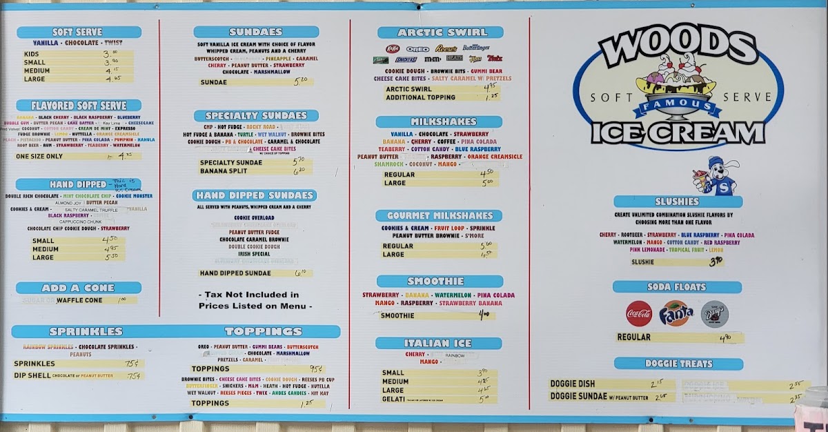 Woods Ice Cream Photo Menu 10