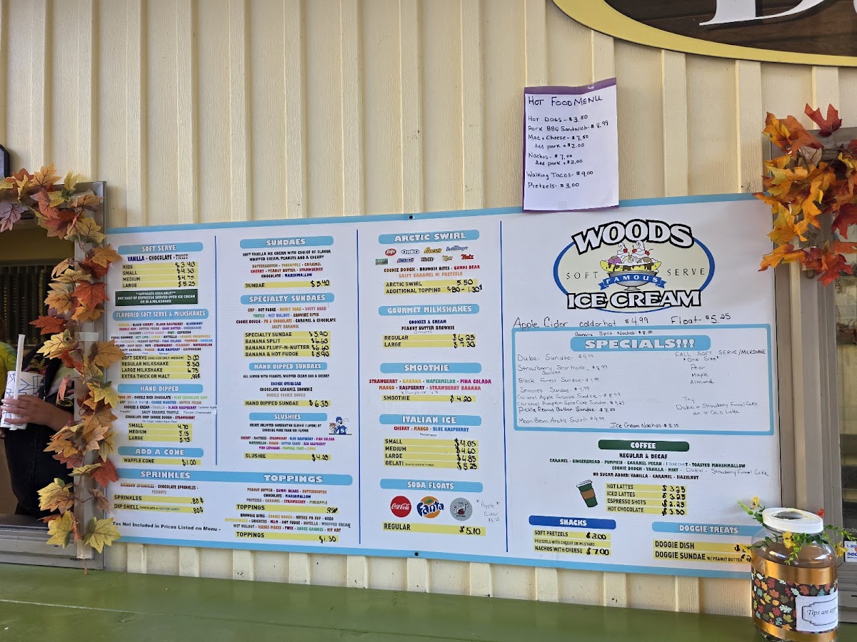 Woods Ice Cream Photo Menu 2