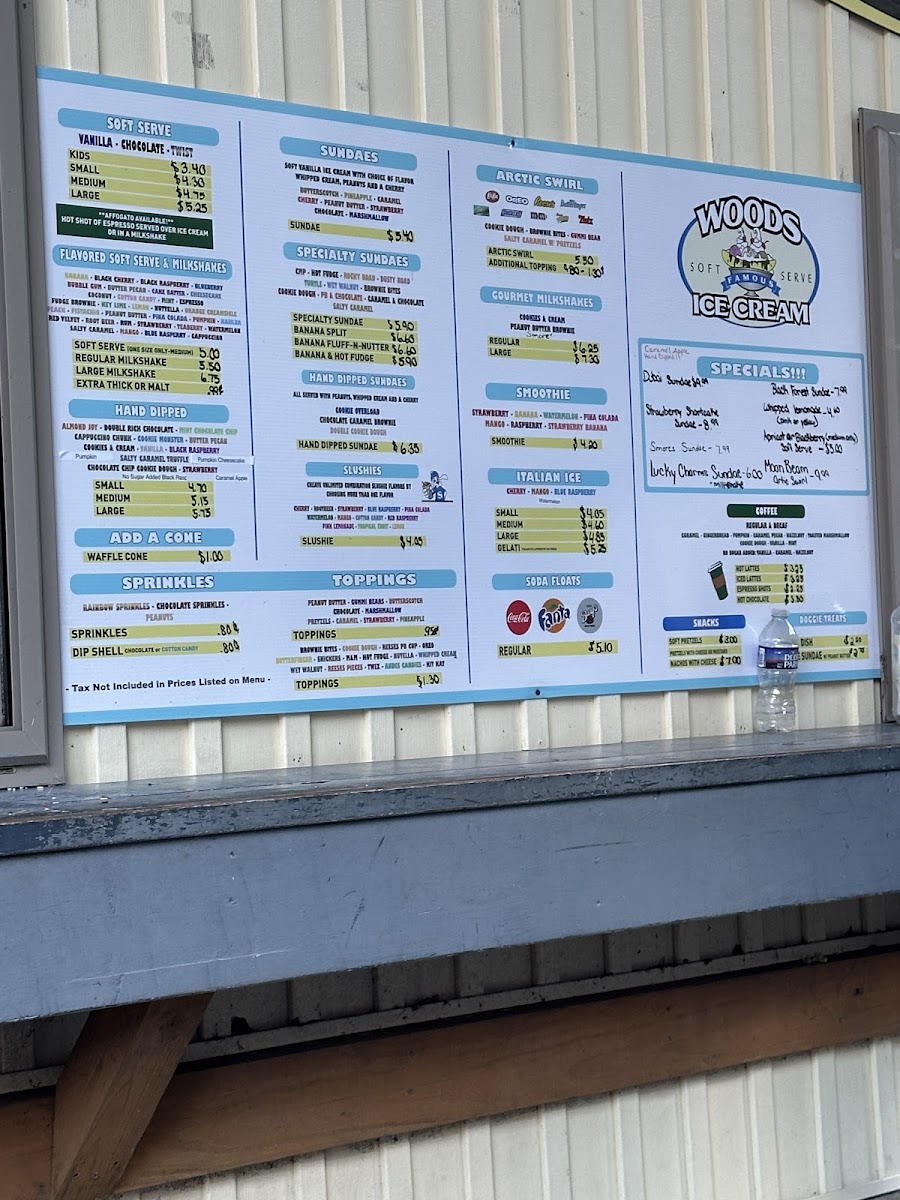 Woods Ice Cream Photo Menu 3