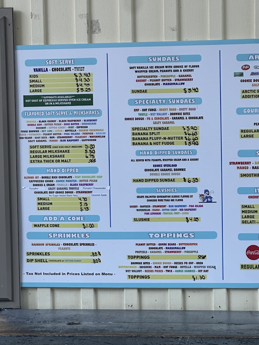 Woods Ice Cream Photo Menu 4