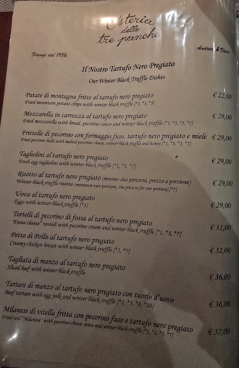 Osteria delle Tre Panche - Centro Storico Photo Menu 3