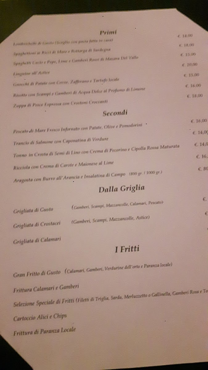 Gusto Bistrot Photo Menu 1