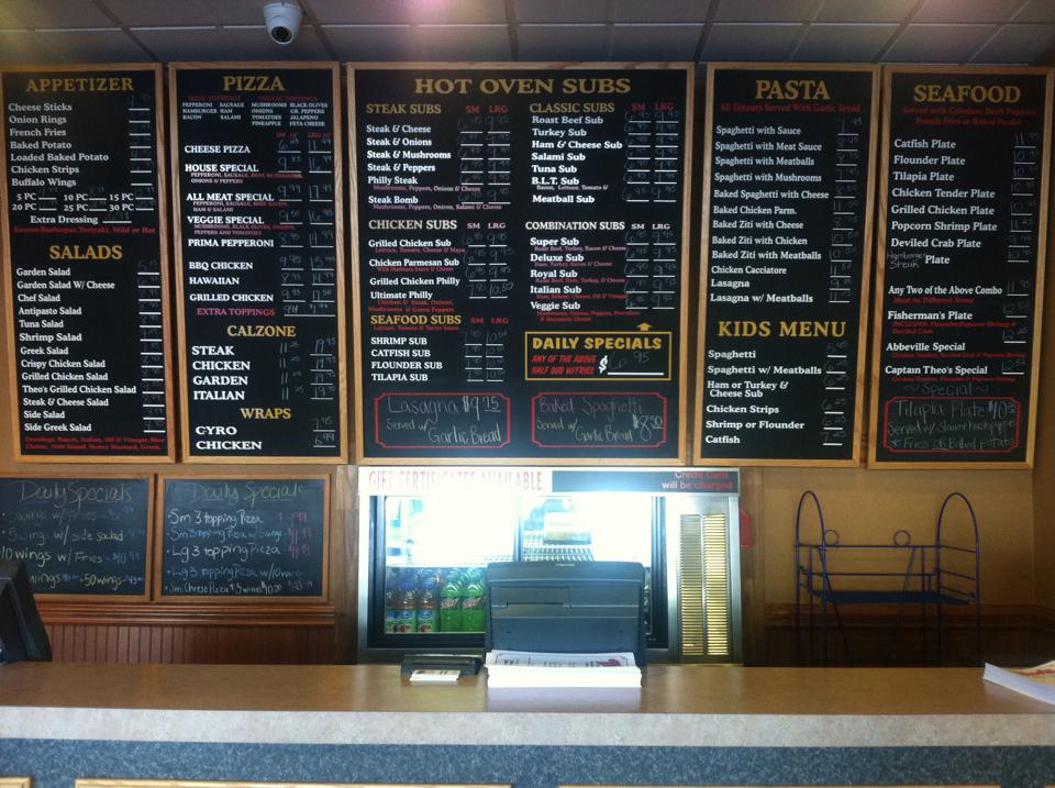 Theo's Deli & Seafood Photo Menu 1