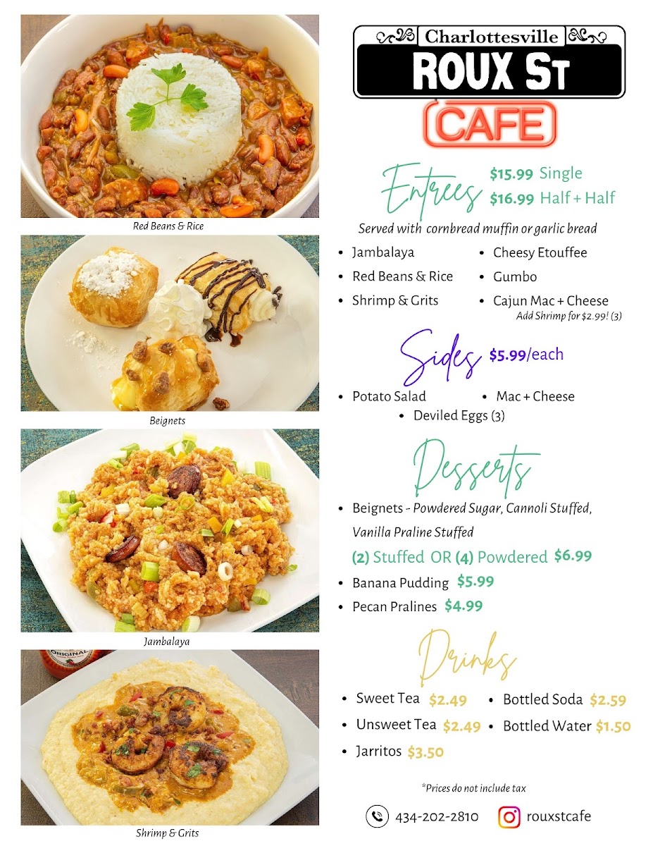 Roux St. Cafe Photo Menu 1