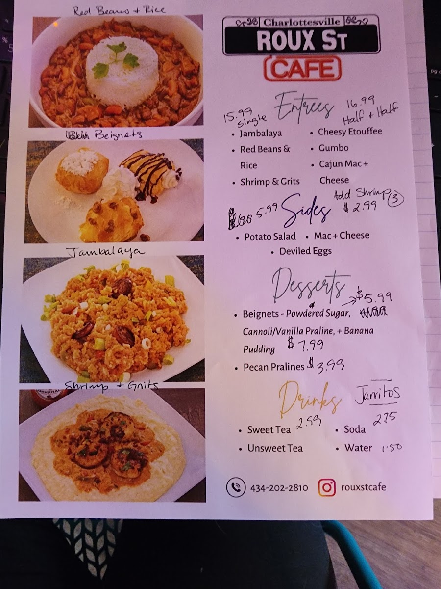 Roux St. Cafe Photo Menu 2