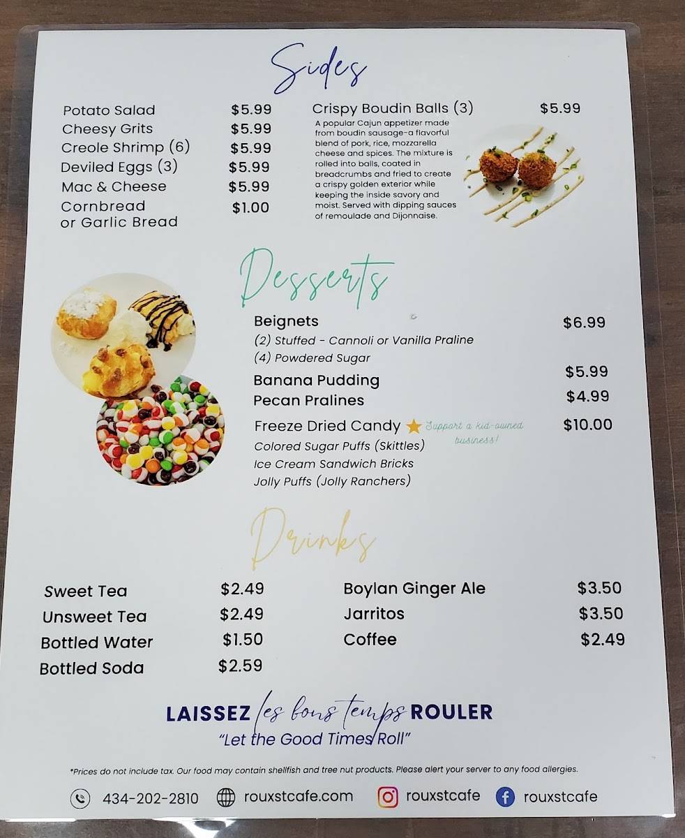 Roux St. Cafe Photo Menu 4