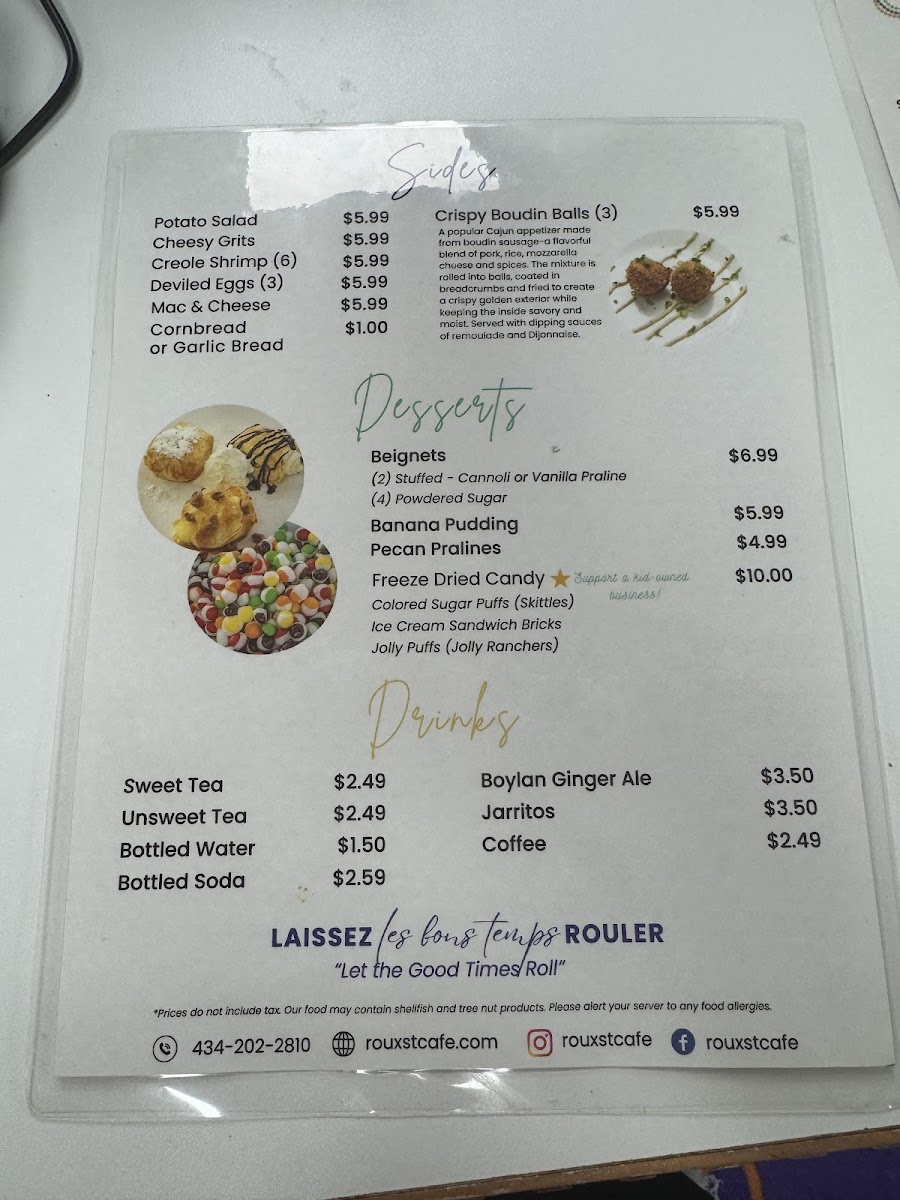 Roux St. Cafe Photo Menu 6