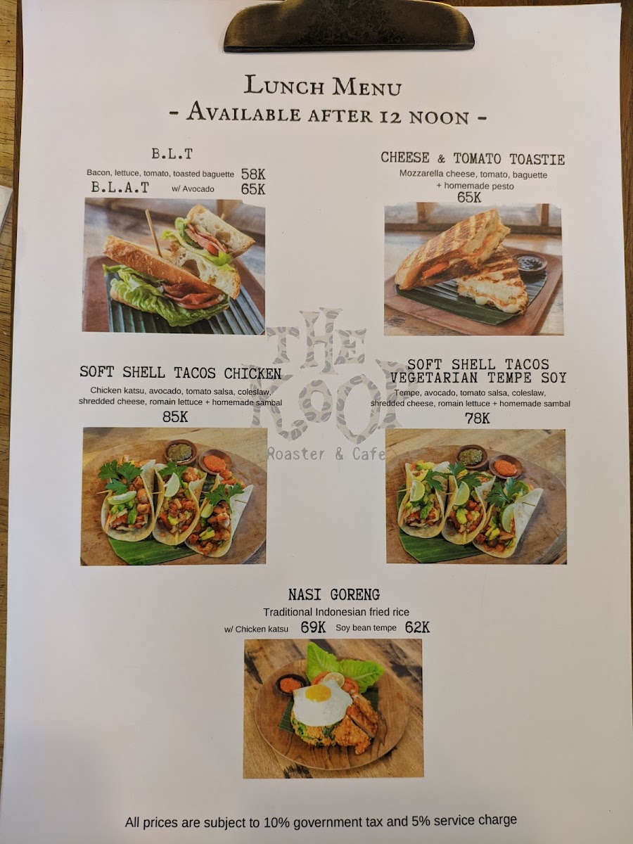 The Koop Roaster & Cafe Photo Menu 8