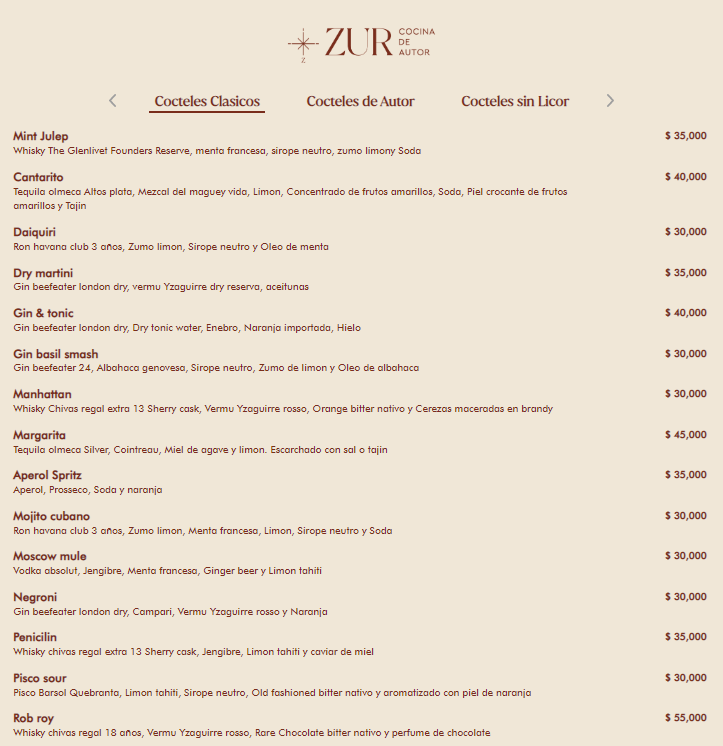 ZUR Cocina de Autor Photo Menu 2