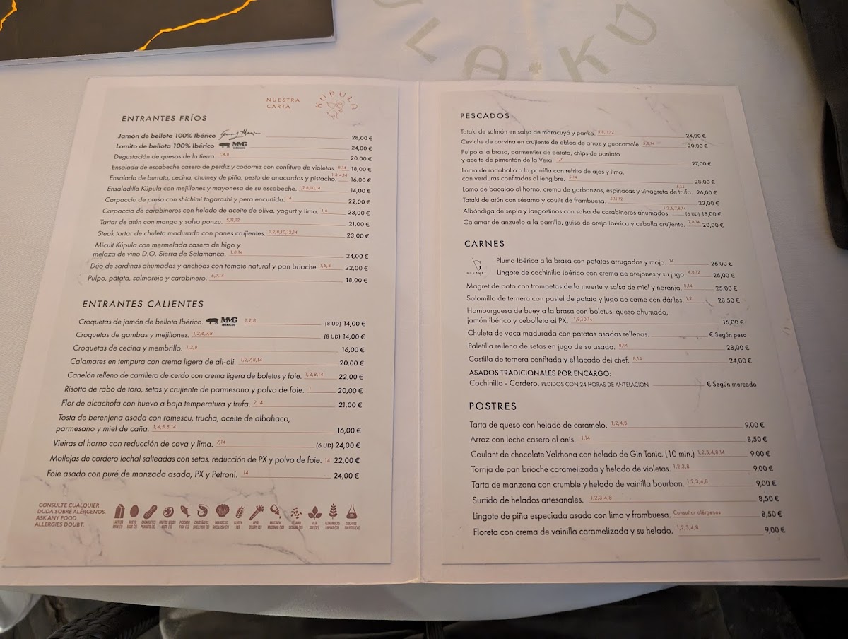 Restaurante Kúpula Salamanca Photo Menu 2