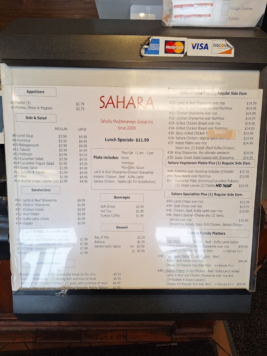 Sahara Mediterranean Cuisine Photo Menu 4