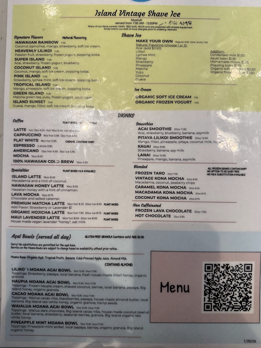 Island Vintage Shave Ice Photo Menu 2