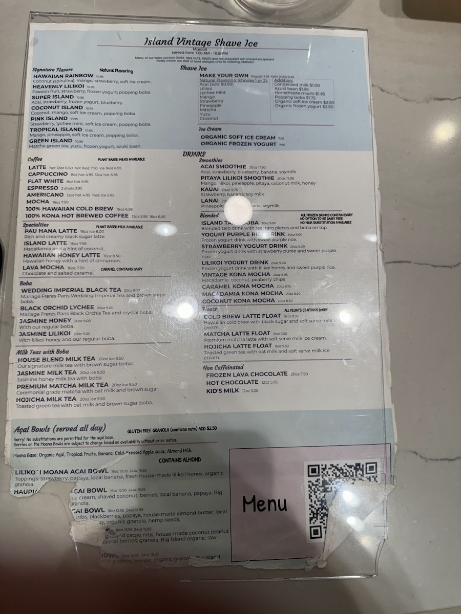 Island Vintage Shave Ice Photo Menu 5