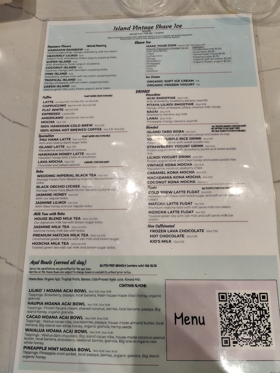 Island Vintage Shave Ice Photo Menu 9