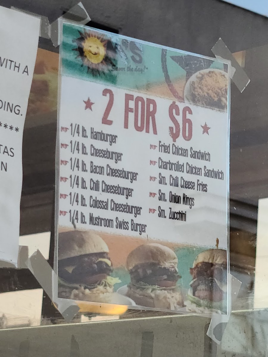 Tom's Burgers Photo Menu 1