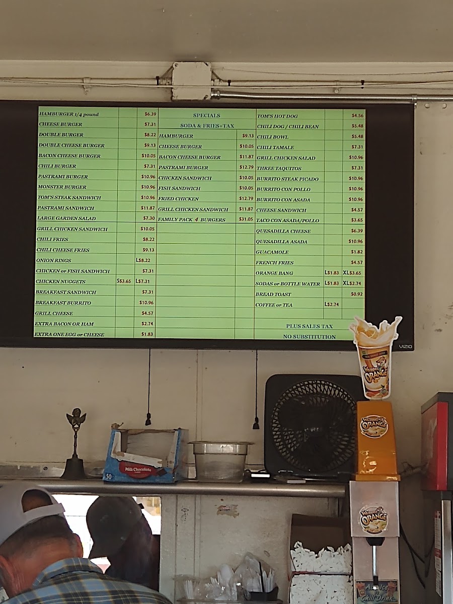 Tom's Burgers Photo Menu 2