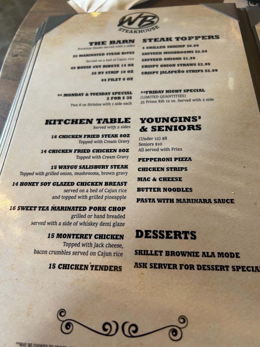 Whiskey Bent Steakhouse & Saloon Photo Menu 10