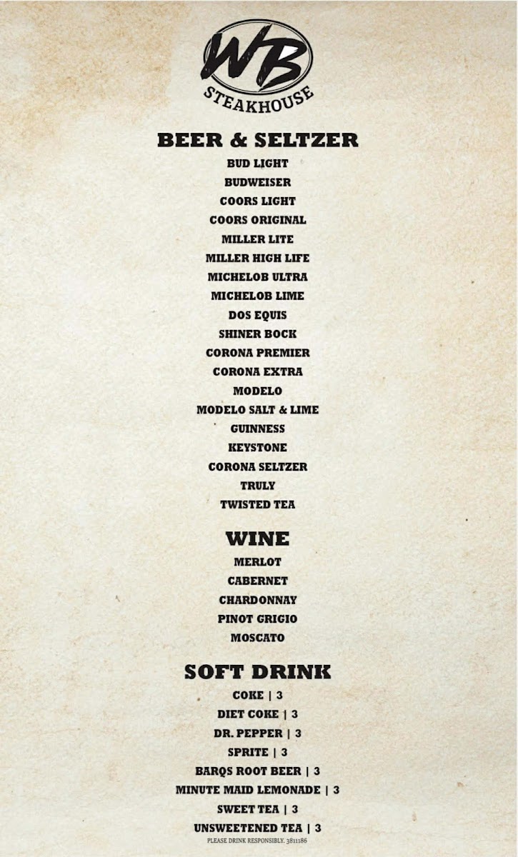 Whiskey Bent Steakhouse & Saloon Photo Menu 5