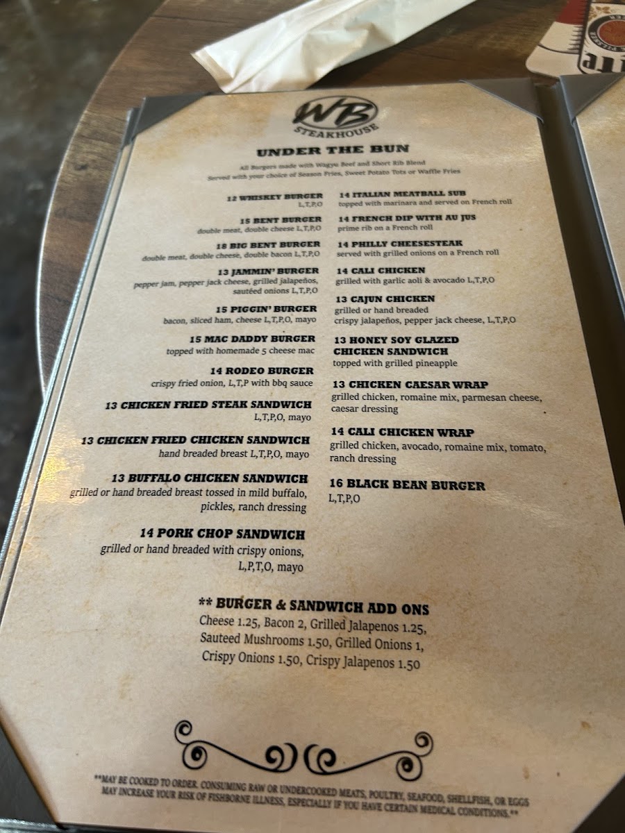 Whiskey Bent Steakhouse & Saloon Photo Menu 6