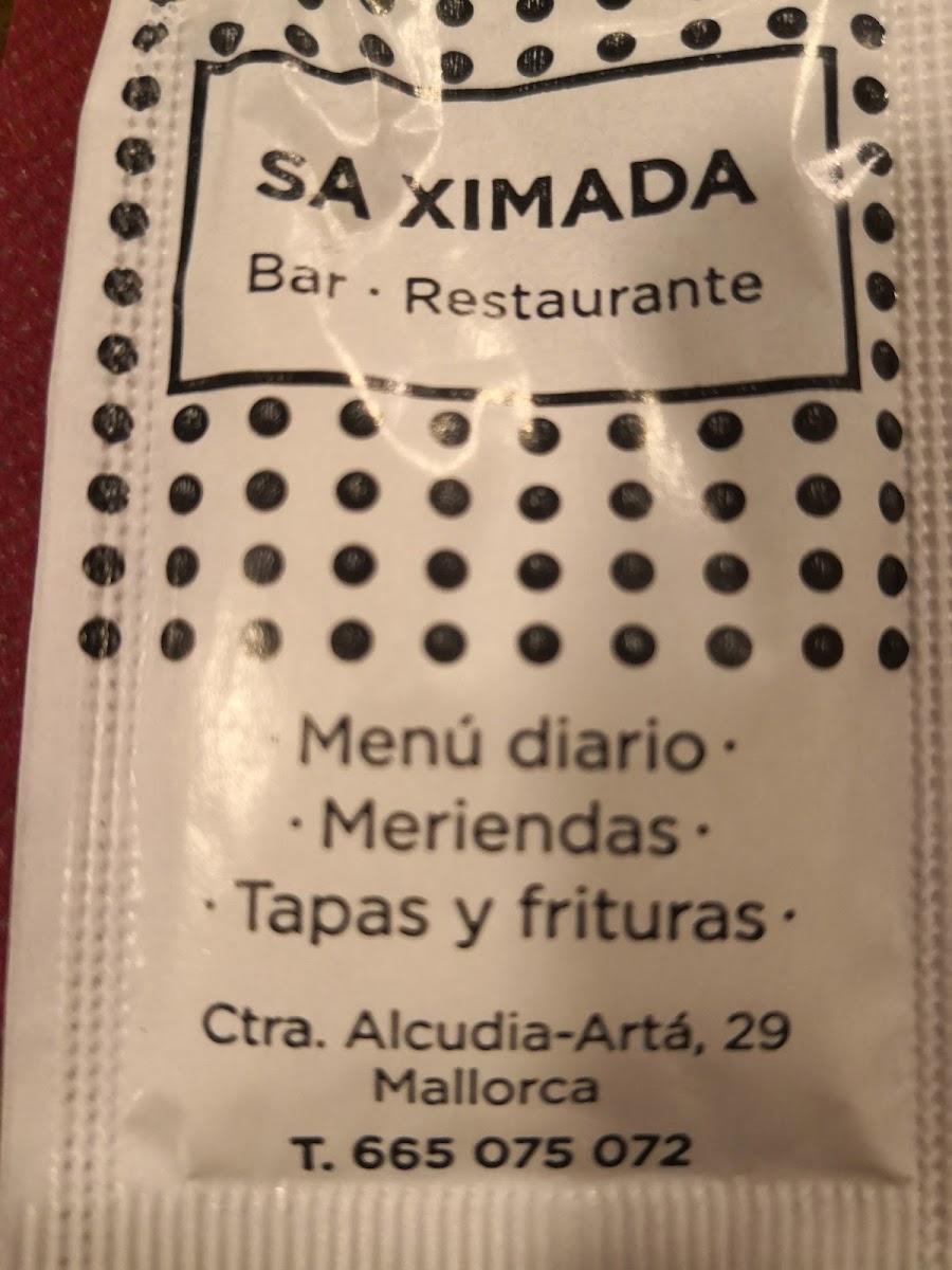 Sa Ximada Photo Menu 2