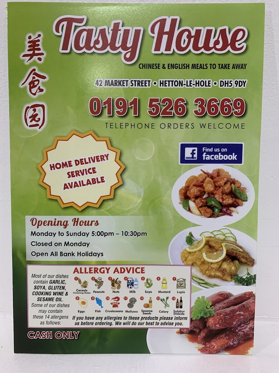 Tasty House Chinese Takeaway and Delivery Photo Menu 2