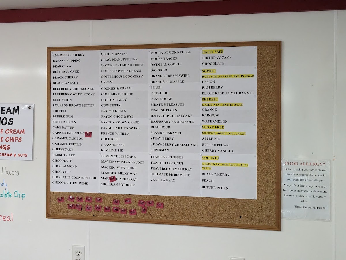 Corner House Ice Cream Parlor Photo Menu 5