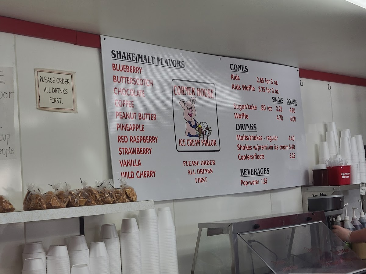 Corner House Ice Cream Parlor Photo Menu 6