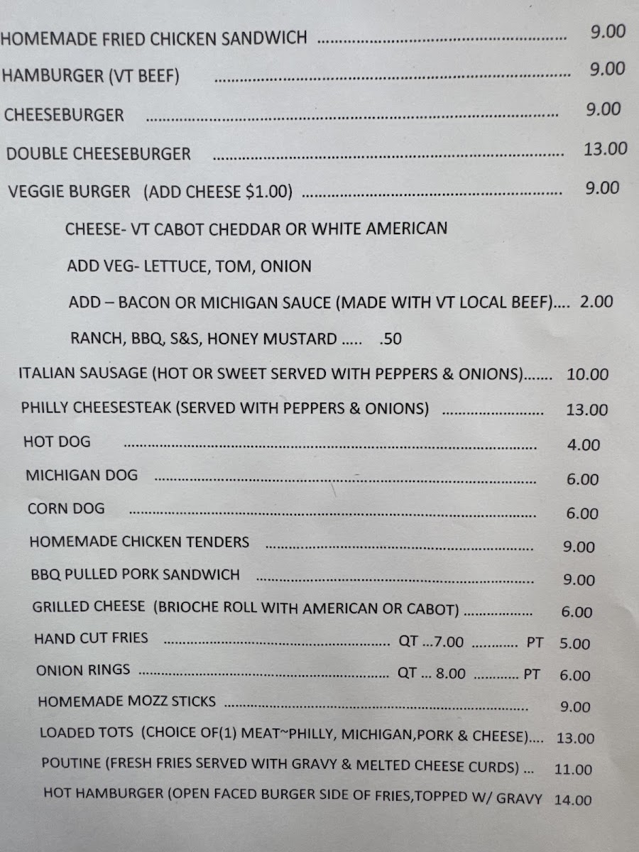 Green Meadows Grill Photo Menu 1