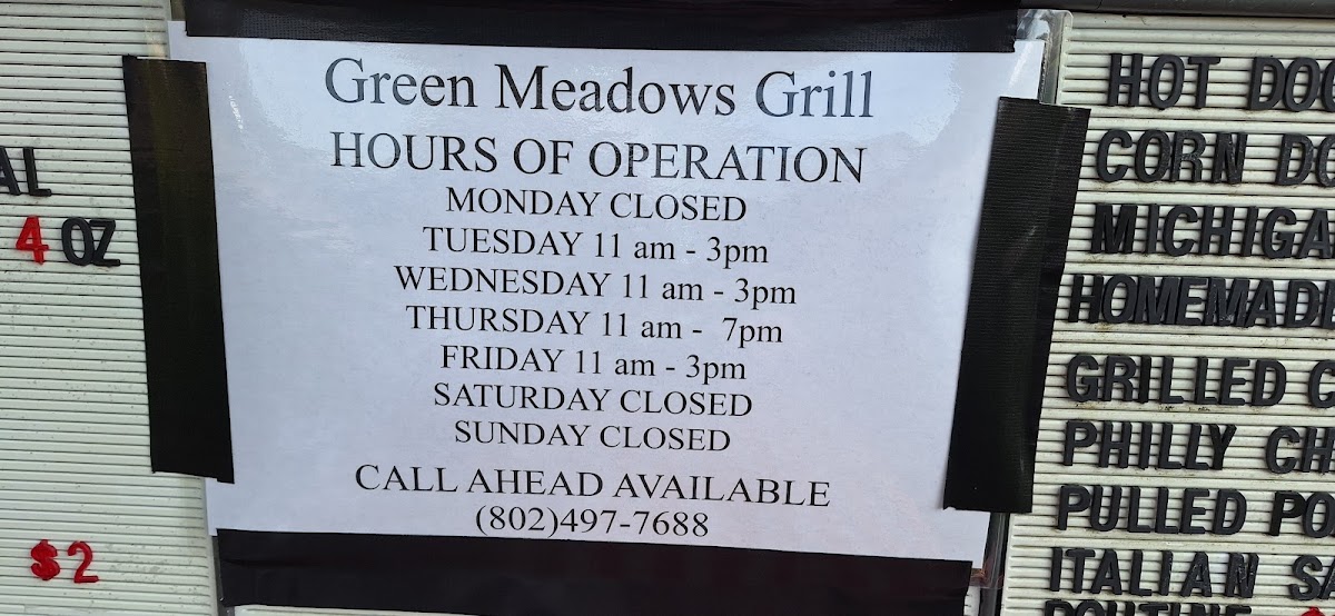 Green Meadows Grill Photo Menu 2