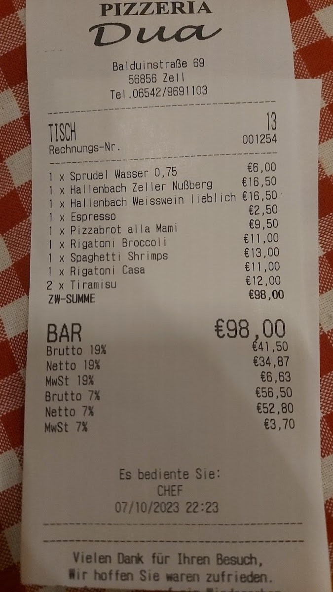Ristorante Pizzeria Dua Photo Menu 8