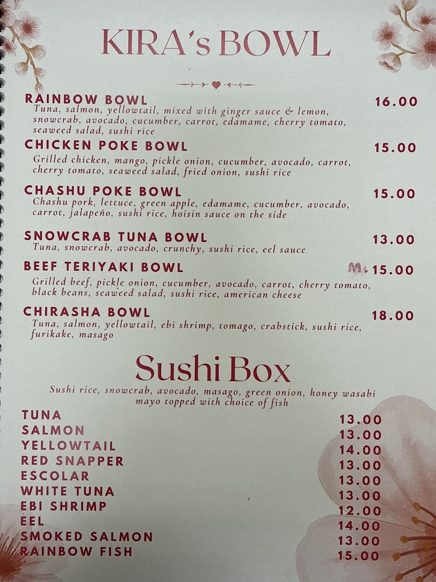 Kira’s Japanese Grill Photo Menu 3