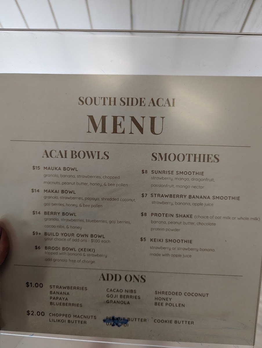 South Side Acai Photo Menu 3