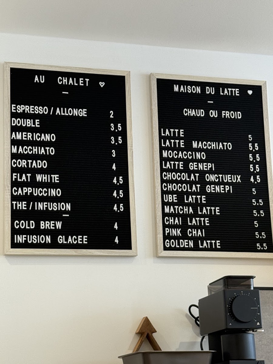 Au Chalet - Coffee Shop - Café de spécialité Photo Menu 2