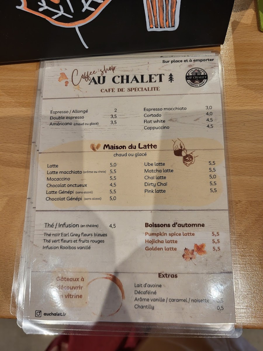 Au Chalet - Coffee Shop - Café de spécialité Photo Menu 3
