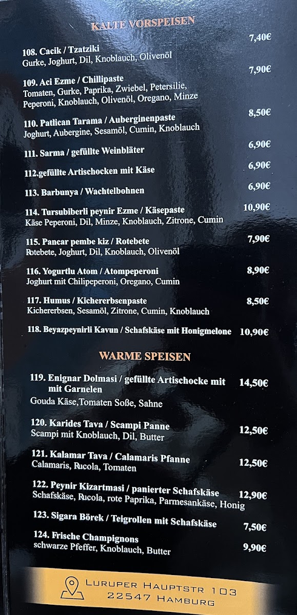 Kumkapi Hamburg Fischrestaurant Photo Menu 3