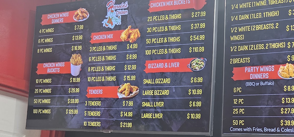 Harold’s Chicken Shack Photo Menu 2